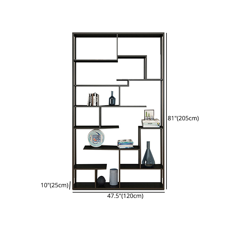 Metal Black Shelf Bookcase Contemporary Bookshelf for Home Office