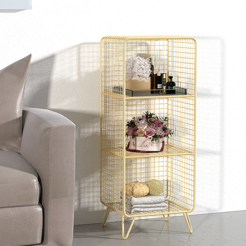 Contemporary Iron Standard Bookshelf Vertical Closed Back Bookcase for Home