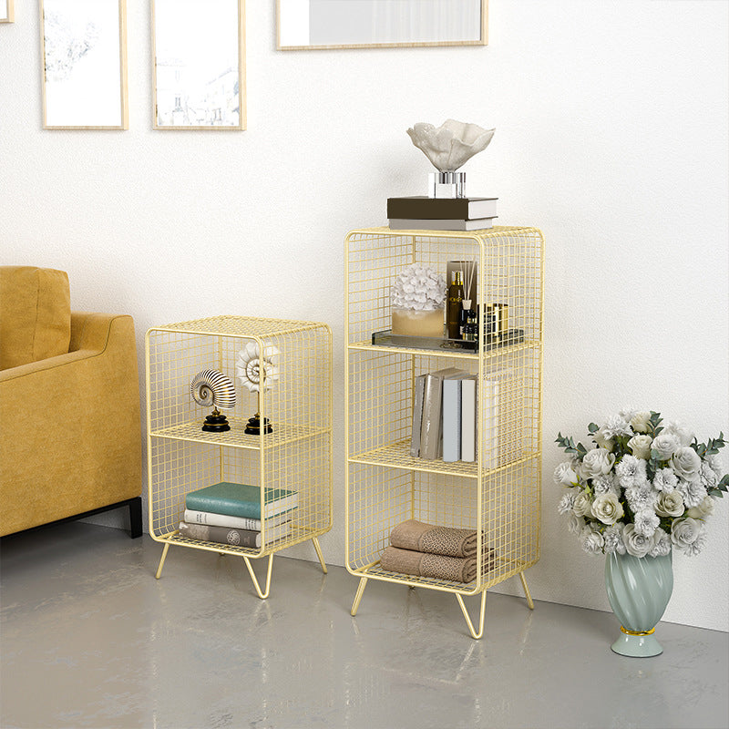 Contemporary Iron Standard Bookshelf Vertical Closed Back Bookcase for Home