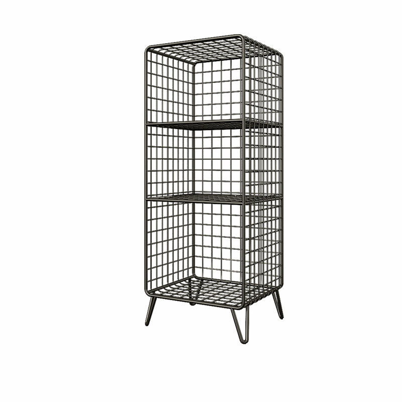 Contemporary Iron Standard Bookshelf Vertical Closed Back Bookcase for Home