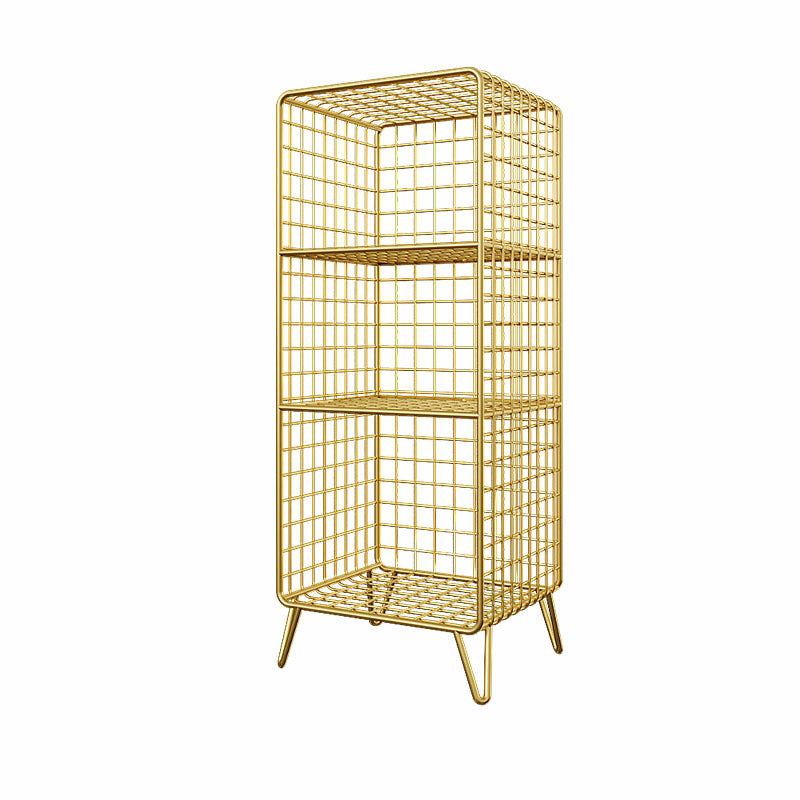 Contemporary Iron Standard Bookshelf Vertical Closed Back Bookcase for Home