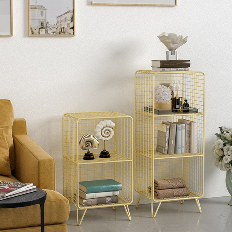Contemporary Iron Standard Bookshelf Vertical Closed Back Bookcase for Home