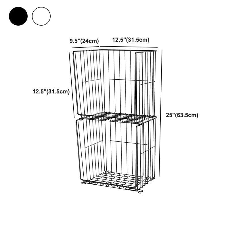 Industrial Iron Closed Back Bookshelf Black and White Bookcase for Home