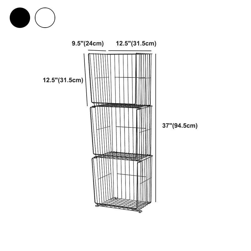 Industrial Iron Closed Back Bookshelf Black and White Bookcase for Home