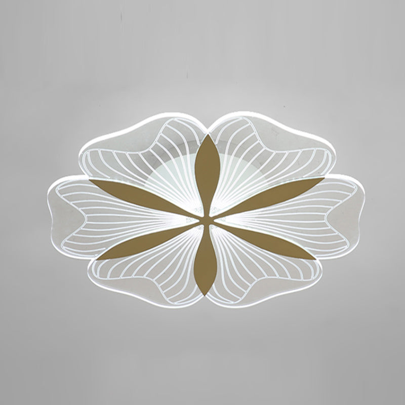 Metal Flower Shape Flush Ceiling Light Modern Style 1 Light Flush Mount Lighting