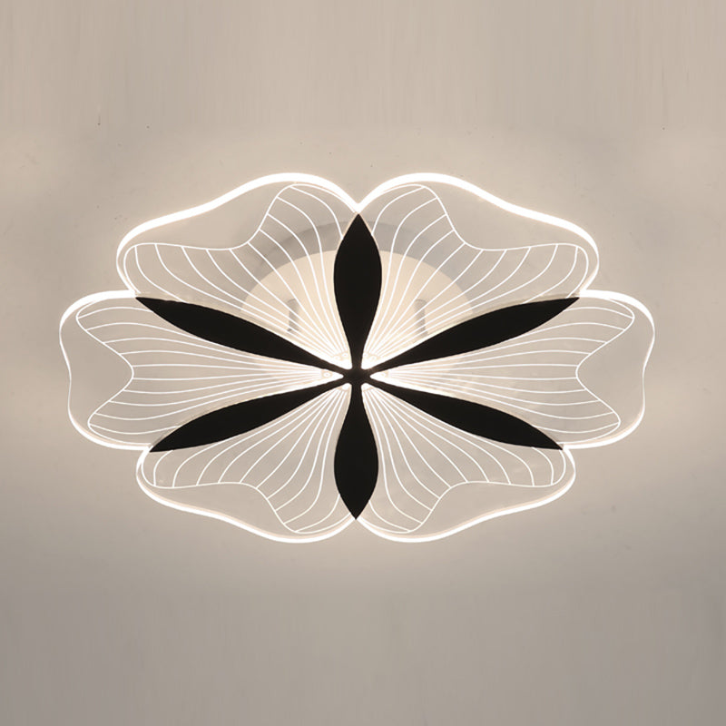 Metal Flower Shape Flush Ceiling Light Modern Style 1 Light Flush Mount Lighting