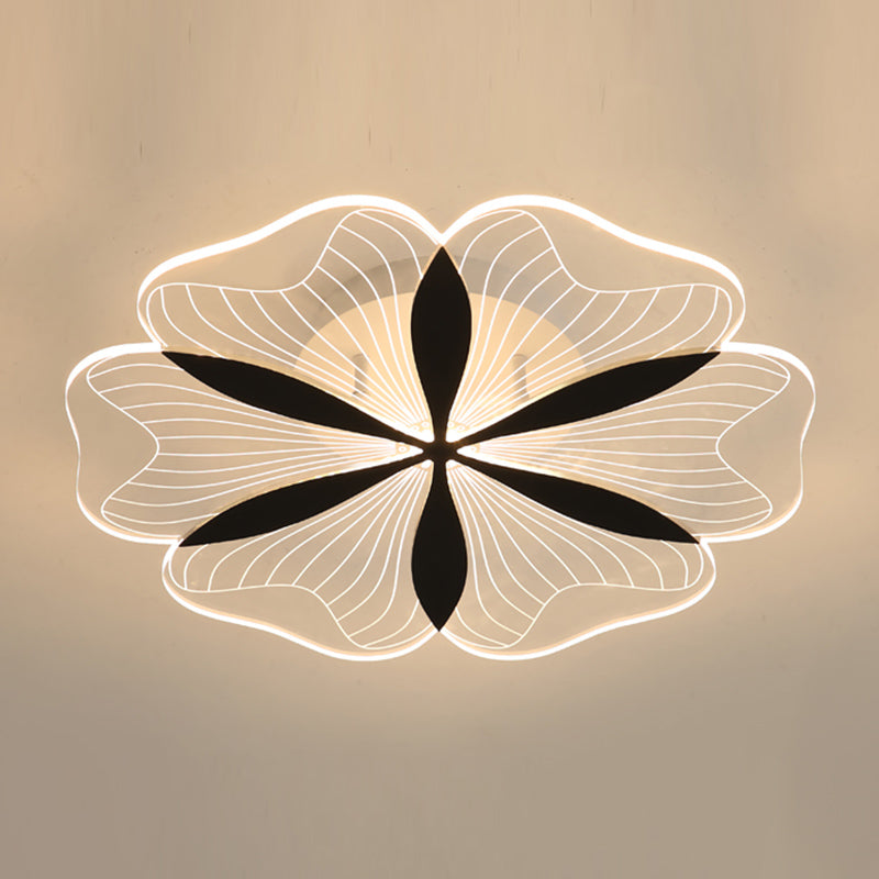 Metal Flower Shape Flush Ceiling Light Modern Style 1 Light Flush Mount Lighting