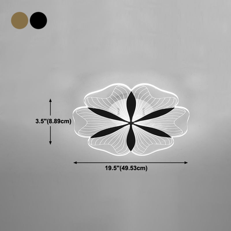 Metal Flower Shape Flush Ceiling Light Modern Style 1 Light Flush Mount Lighting