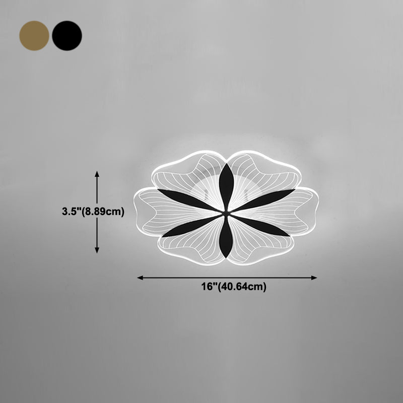 Metal Flower Shape Flush Ceiling Light Modern Style 1 Light Flush Mount Lighting