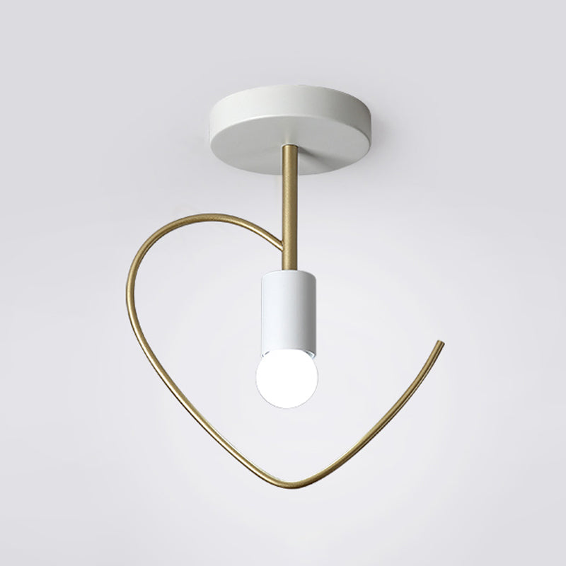 Metal Unique Shade Flush Ceiling Light Modern Style 1 Light Flush Mount Fixture