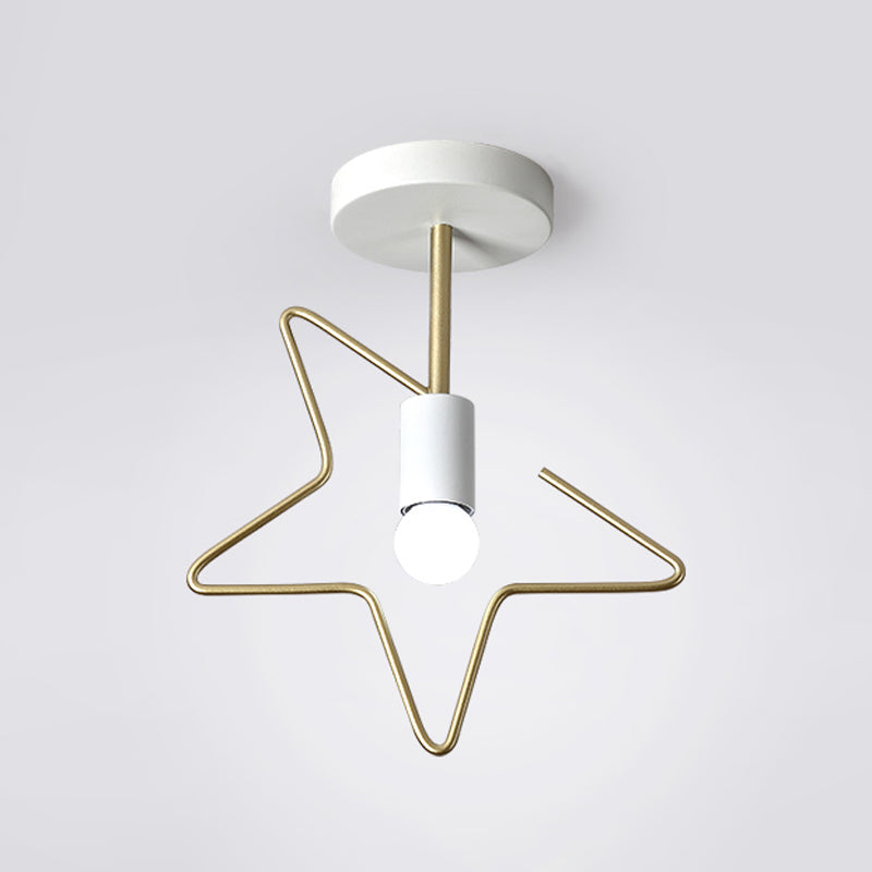 Metal Unique Shade Flush Ceiling Light Modern Style 1 Light Flush Mount Fixture