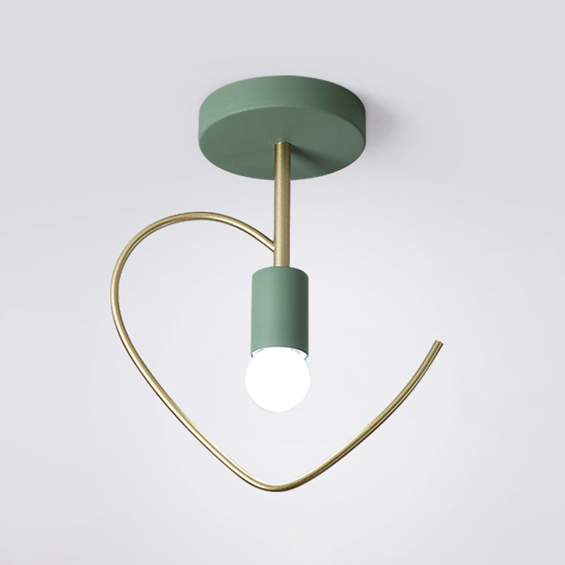 Metal Unique Shade Flush Ceiling Light Modern Style 1 Light Flush Mount Fixture