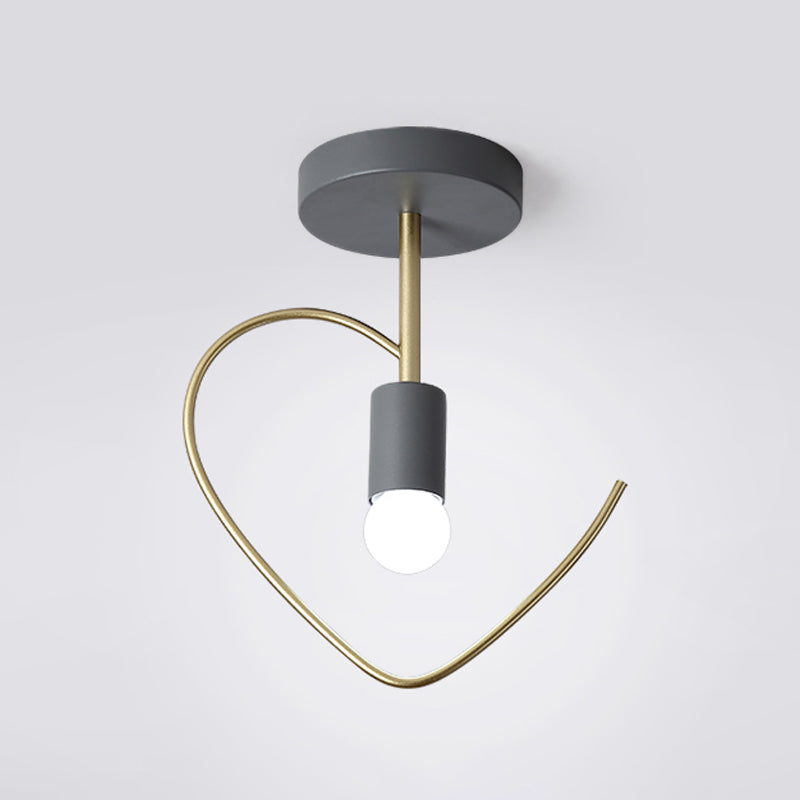 Metal Unique Shade Flush Ceiling Light Modern Style 1 Light Flush Mount Fixture
