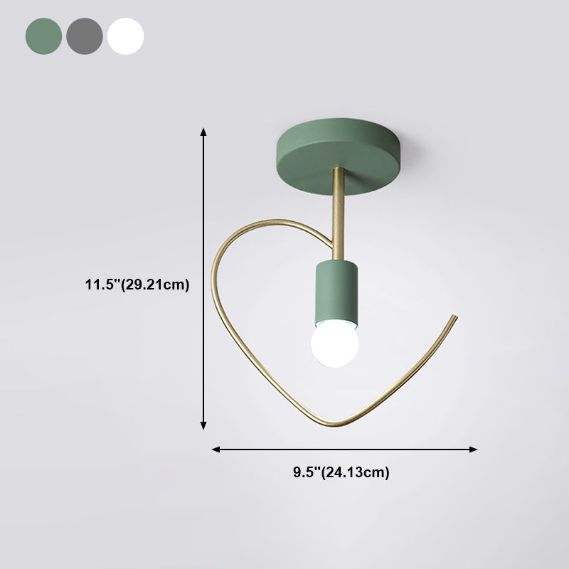 Metal Unique Shade Flush Ceiling Light Modern Style 1 Light Flush Mount Fixture