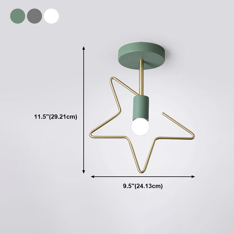 Metal Unique Shade Flush Ceiling Light Modern Style 1 Light Flush Mount Fixture