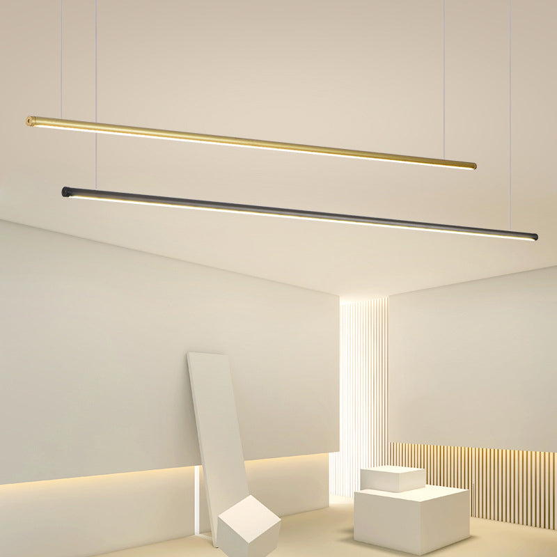 Modern Style Island Light Metal Straight Island Pendant for Dining Room