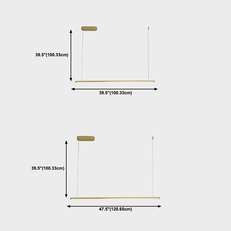 Modern Style Island Light Metal Straight Island Pendant for Dining Room