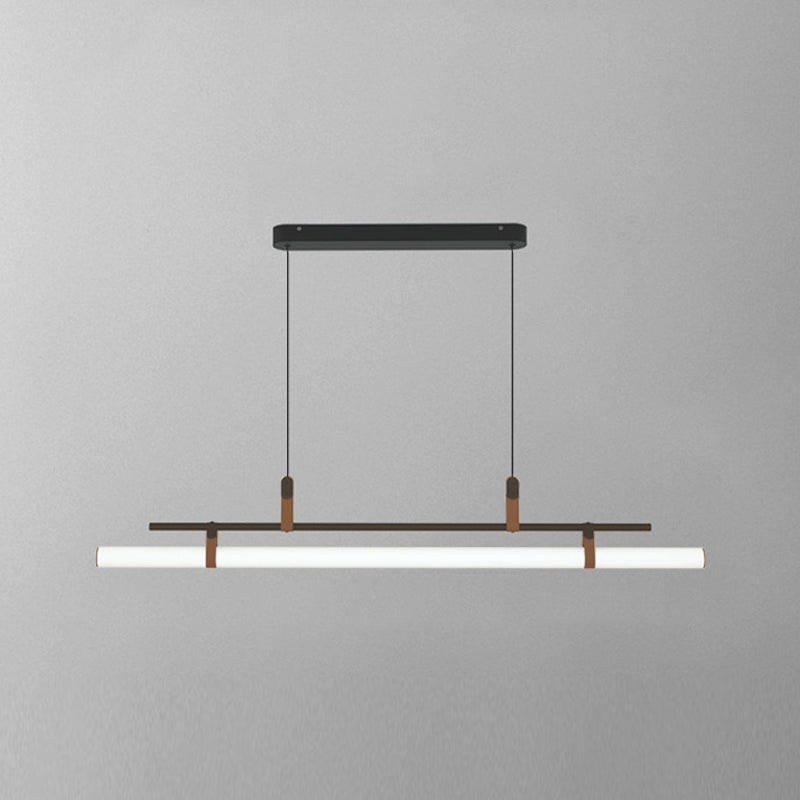 Nordic Style Island Light Metal Straight Island Pendant for Dining Room