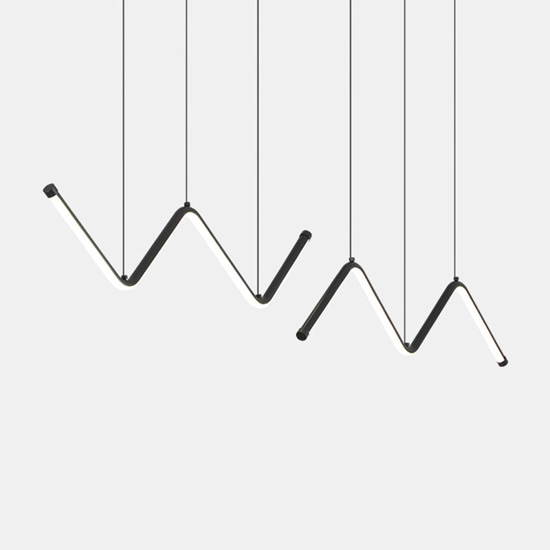 Nordic Aluminum Island Light Linear LED Island Pendant for Dining Room