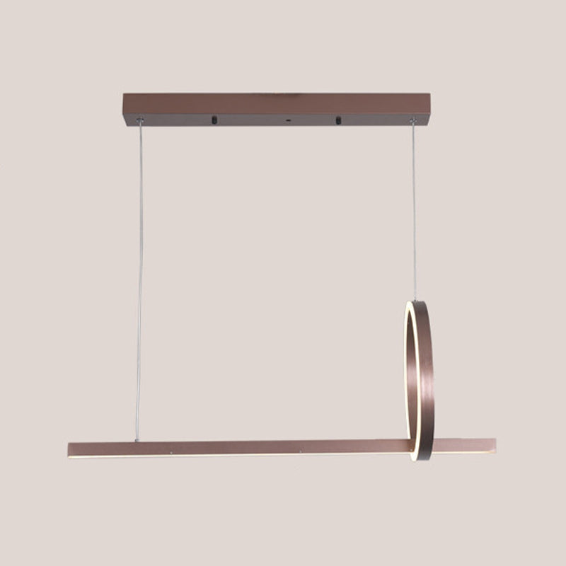 Modern Metal Island Light Geometric LED Island Pendant for Dining Room