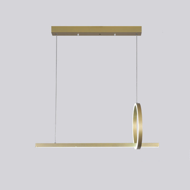 Modern Metal Island Light Geometric LED Island Pendant for Dining Room