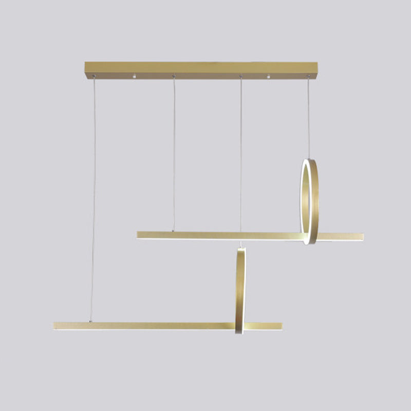 Modern Metal Island Light Geometric LED Island Pendant for Dining Room