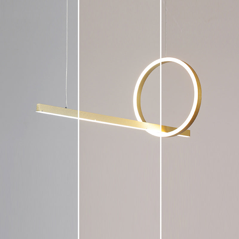 Modern Metal Island Light Geometric LED Island Pendant for Dining Room