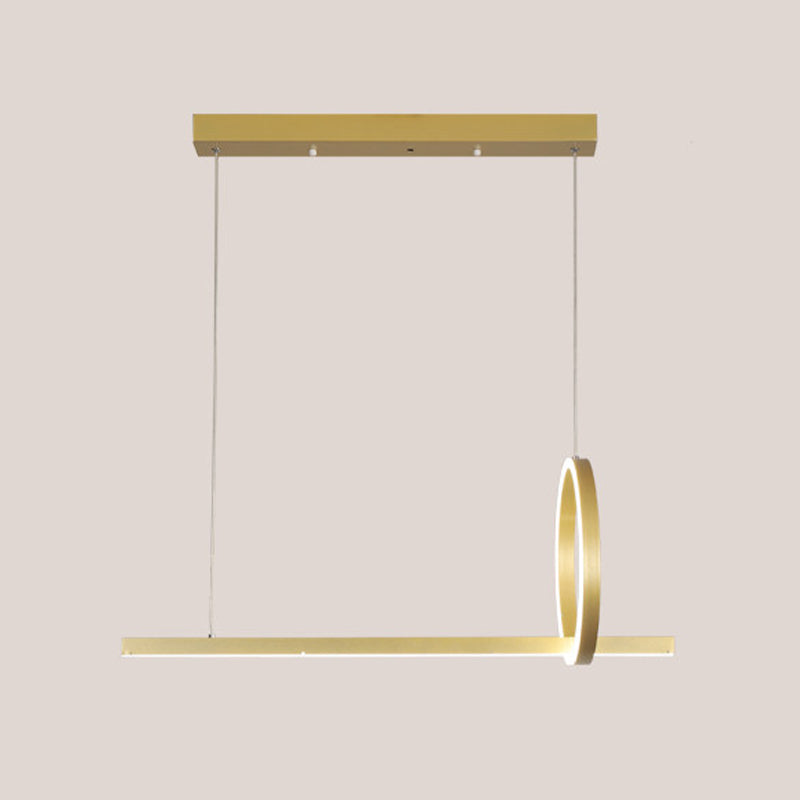 Modern Metal Island Light Geometric LED Island Pendant for Dining Room