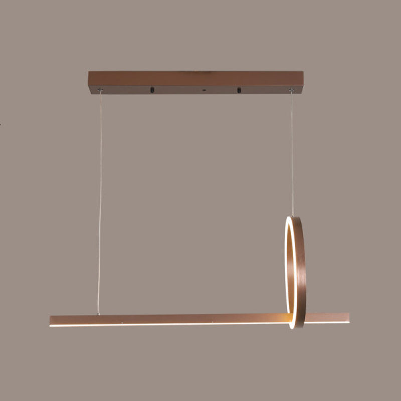 Modern Metal Island Light Geometric LED Island Pendant for Dining Room