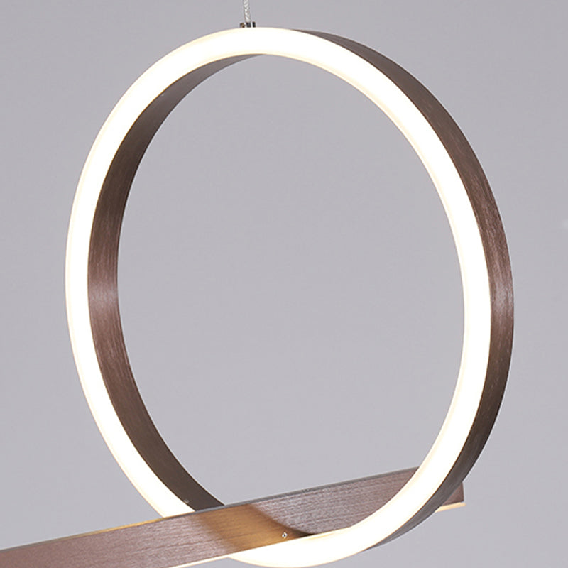 Modern Metal Island Light Geometric LED Island Pendant for Dining Room