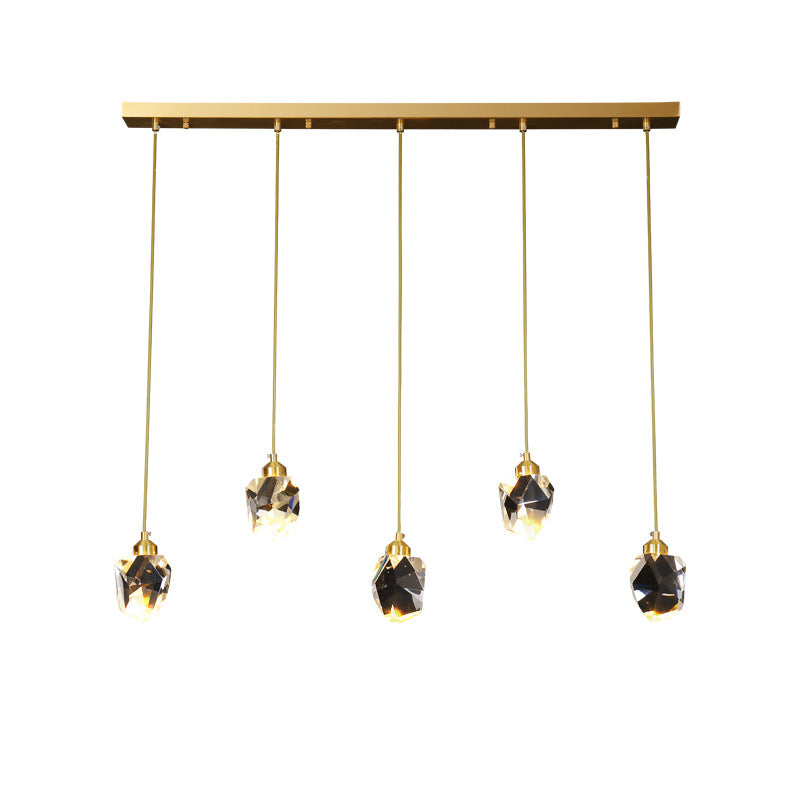 Contemporary Style Geometry Shape Island Lights Crystal Pendant Lights in Gold