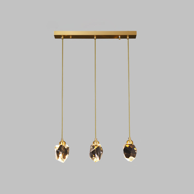 Contemporary Style Geometry Shape Island Lights Crystal Pendant Lights in Gold