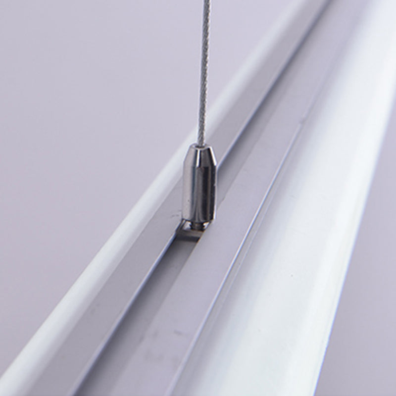 Modern Style Linear Shape Island Lighting Idea Metal 1-Light Island Pendant in White