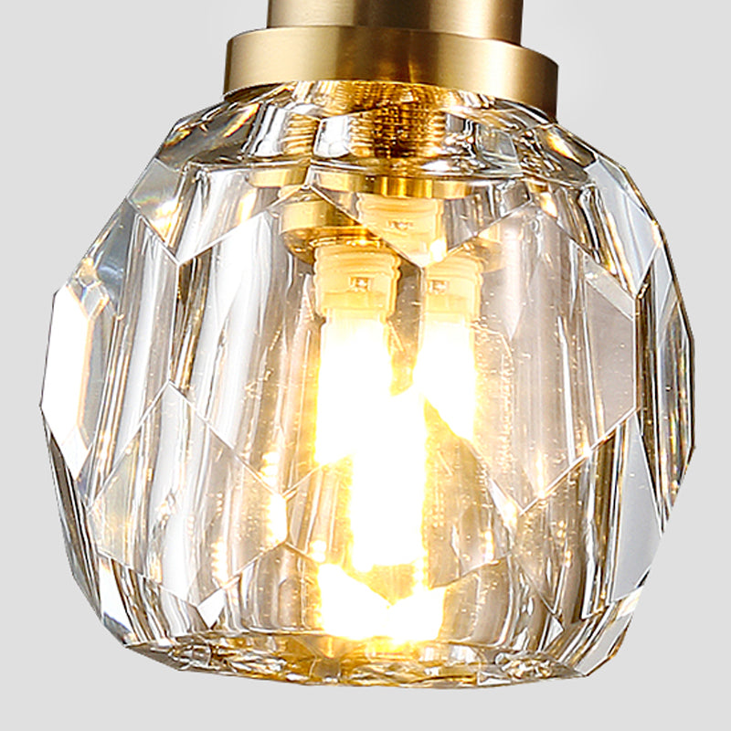 Nordic Metal Wall Light Globe Gold Wall Sconce with Crystal for Bedroom