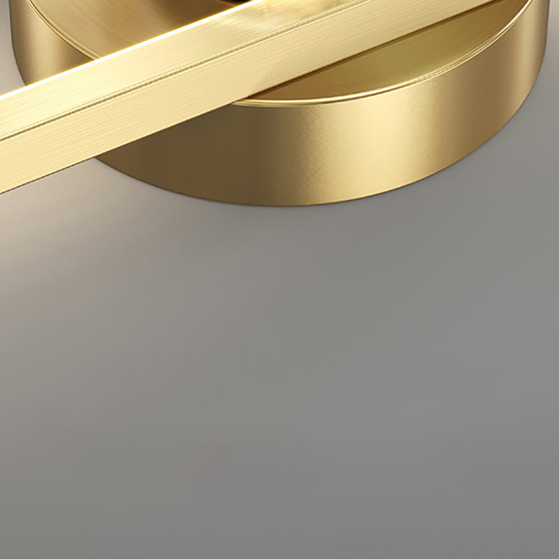 Modern Brass Wall Light Oval LED Wall Sconce with Crystal for Living Room