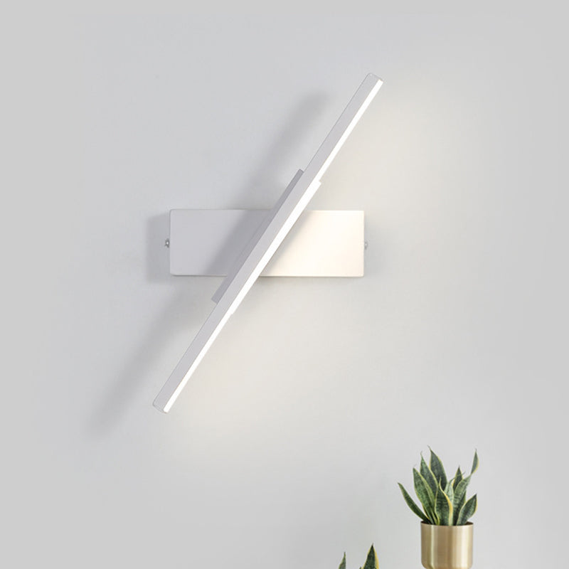 Modern Metal Rotatable Wall Light Strip 12" Wide LED Wall Sconce for Living Room