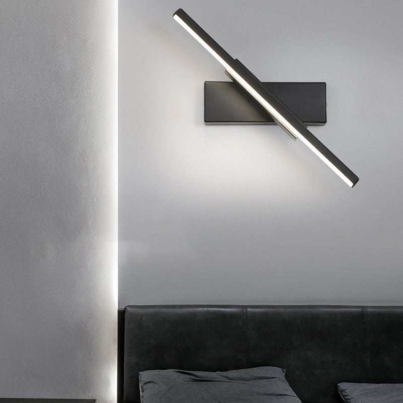 Modern Metal Rotatable Wall Light Strip 12" Wide LED Wall Sconce for Living Room