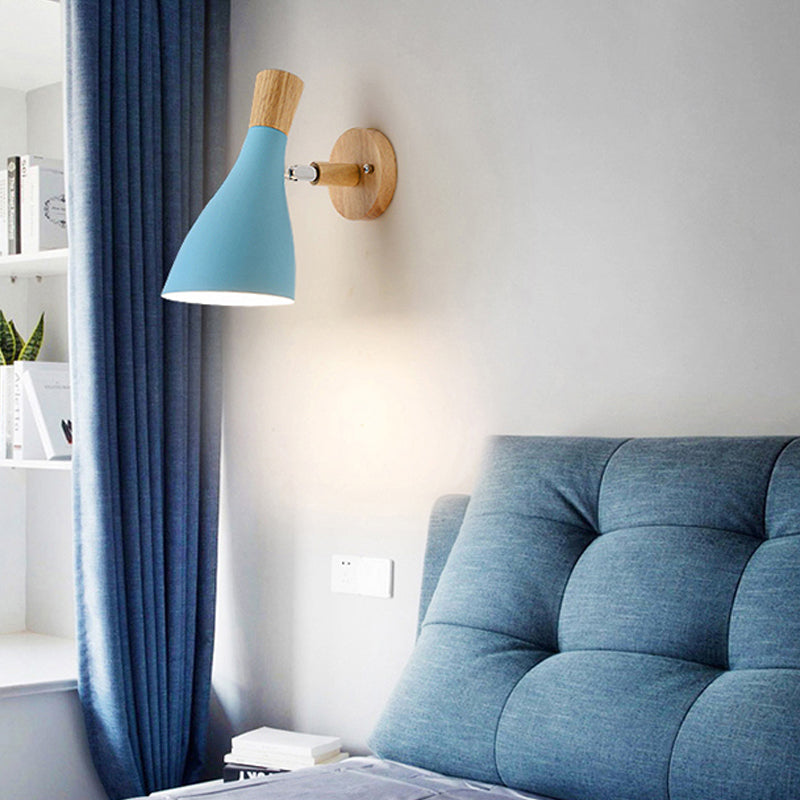 Modern Wooden Wall Sconce Light Creative Geometric Wall Light Fixture for Bedroom