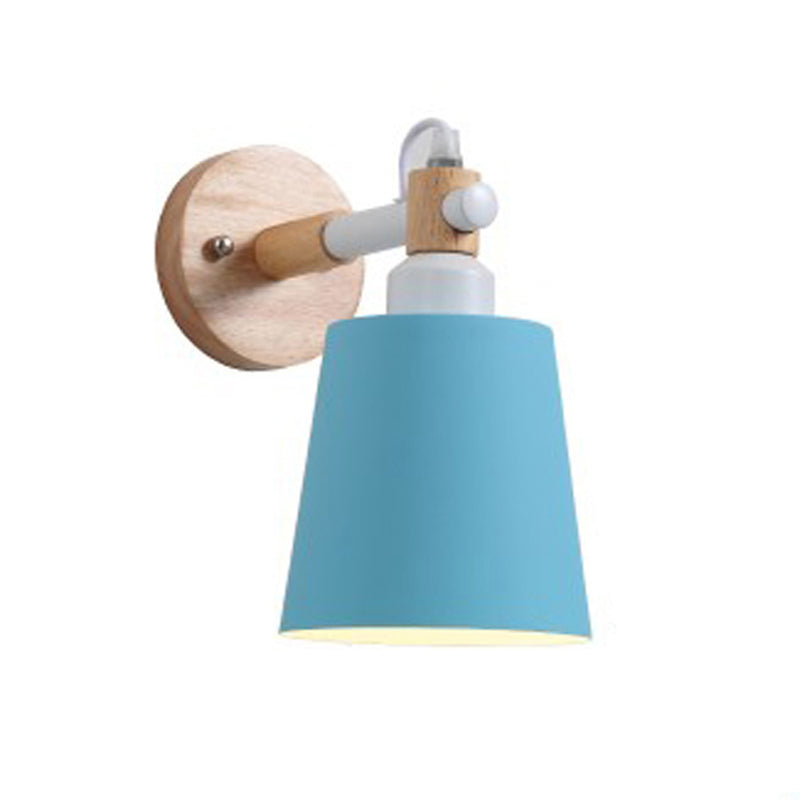 Modern Wooden Wall Sconce Light Creative Geometric Wall Light Fixture for Bedroom