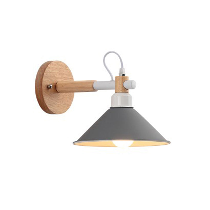 Modern Wooden Wall Sconce Light Creative Geometric Wall Light Fixture for Bedroom