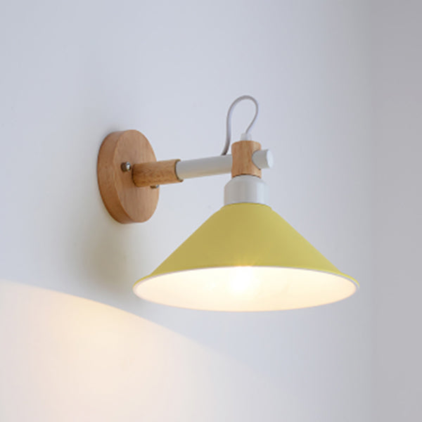 Modern Wooden Wall Sconce Light Creative Geometric Wall Light Fixture for Bedroom