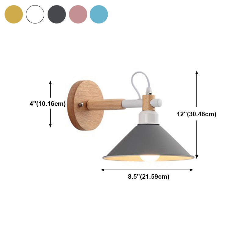 Modern Wooden Wall Sconce Light Creative Geometric Wall Light Fixture for Bedroom