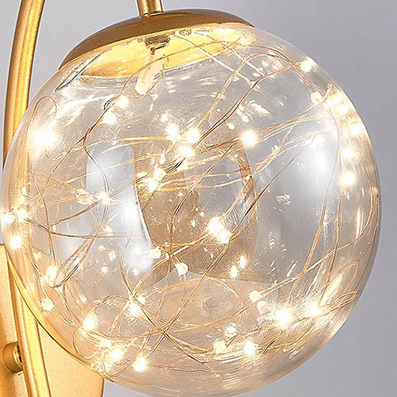 1 Light Spherical Wall Sconce Modern Style Glass Wall Lighting for Restaurant