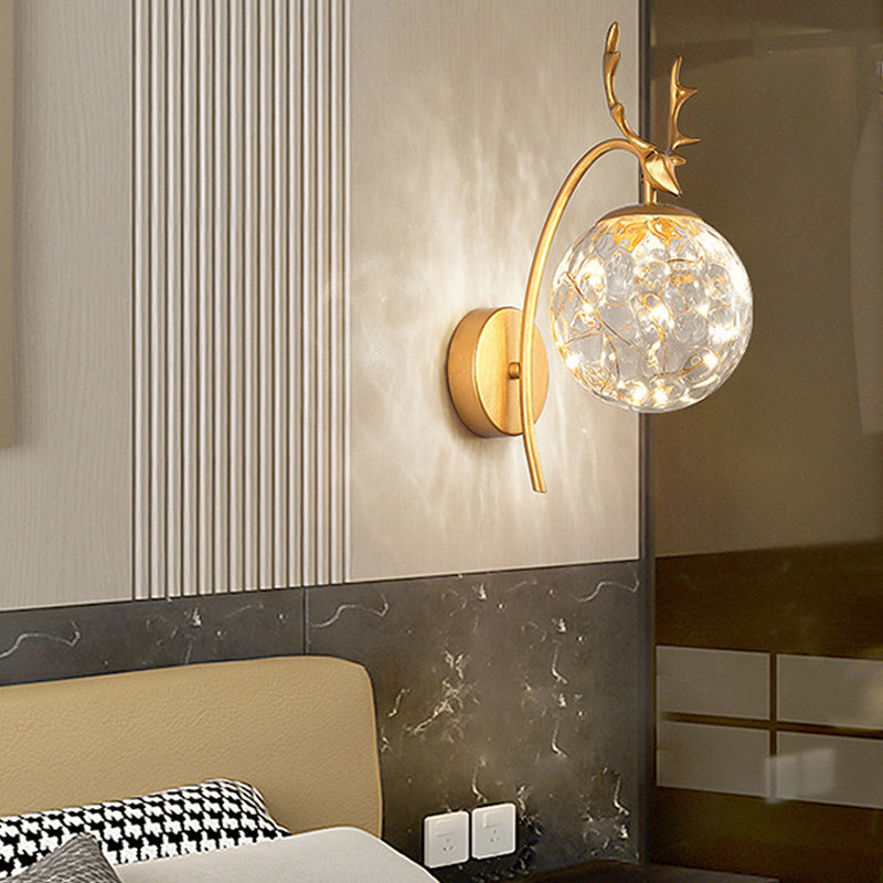 1 Light Spherical Wall Sconce Modern Style Glass Wall Lighting for Restaurant