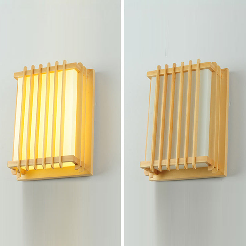 Contemporary Wooden Wall Sconce Light Creative Wall Light Fixture for Bedroom