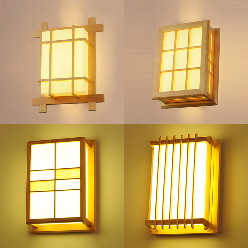 Contemporary Wooden Wall Sconce Light Creative Wall Light Fixture for Bedroom