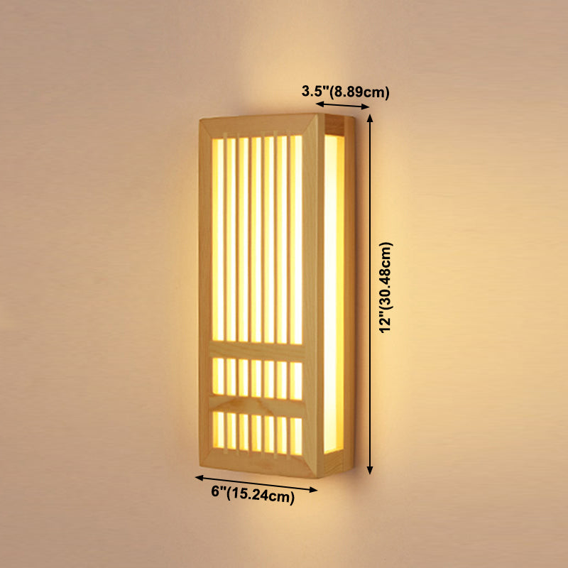 Contemporary Wooden Wall Sconce Light Creative Wall Light Fixture for Bedroom