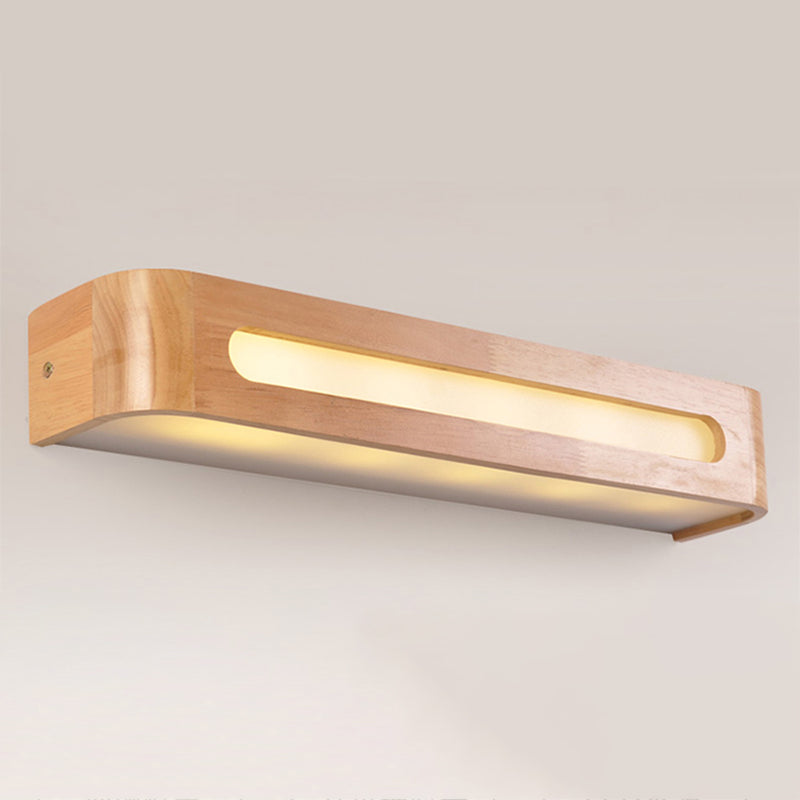 Square Shape Wood Wall Light Modern Style 1 Light Wall Mount Light in Brown