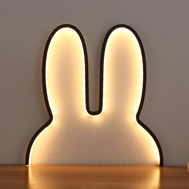 Rabbit Shaped Wall Night Light Cartoon USB Charging LED Wall Sconce