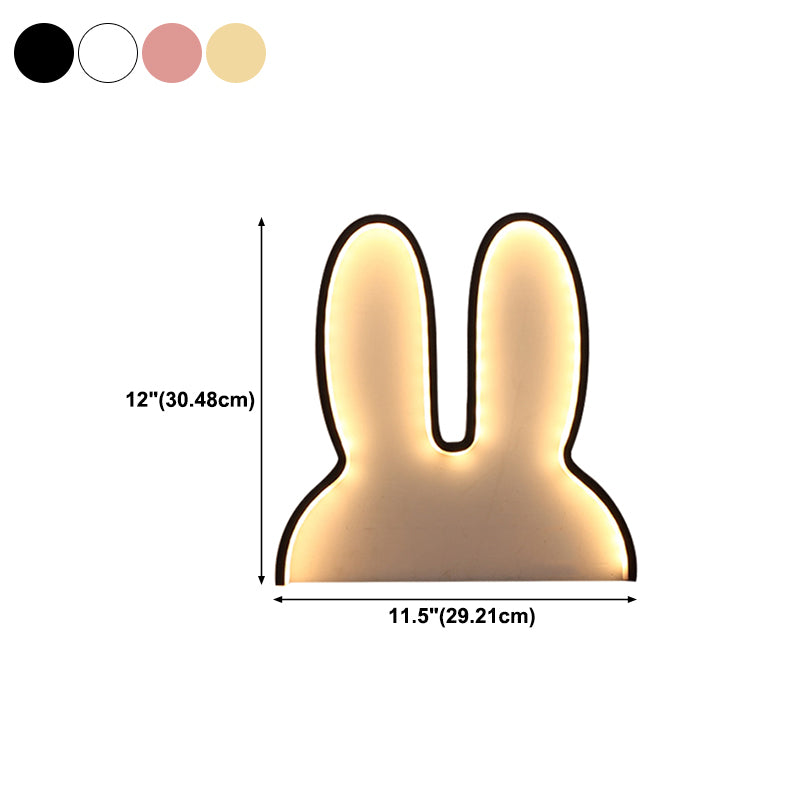 Rabbit Shaped Wall Night Light Cartoon USB Charging LED Wall Sconce